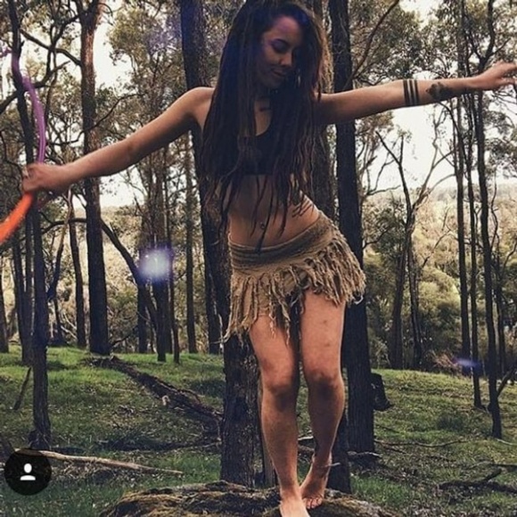 Mini Tarzan Skirt Brown Festival Clothing - Picture 4 of 6